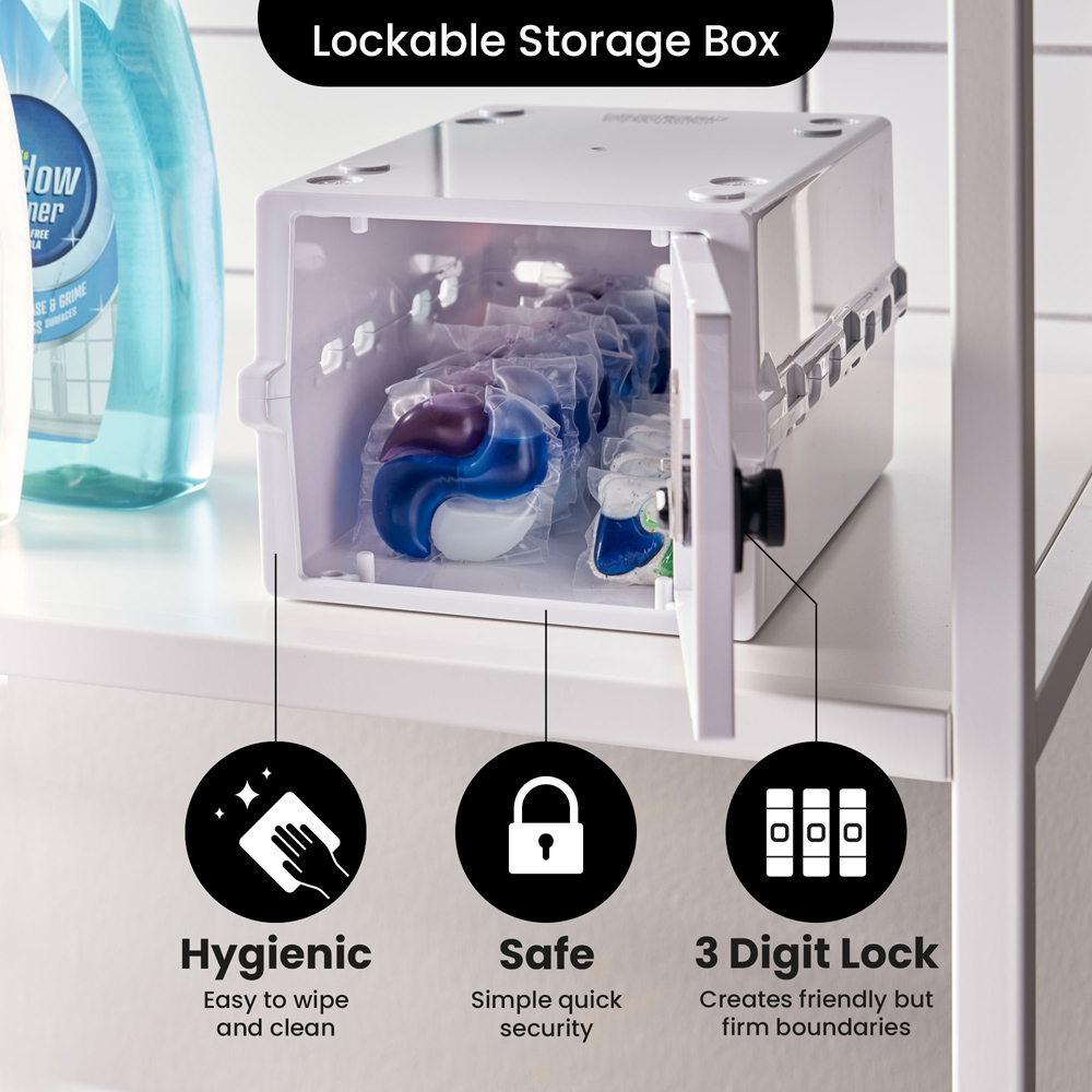 Lockabox 3L Opal White Lockable Mini Storage Box Image 3