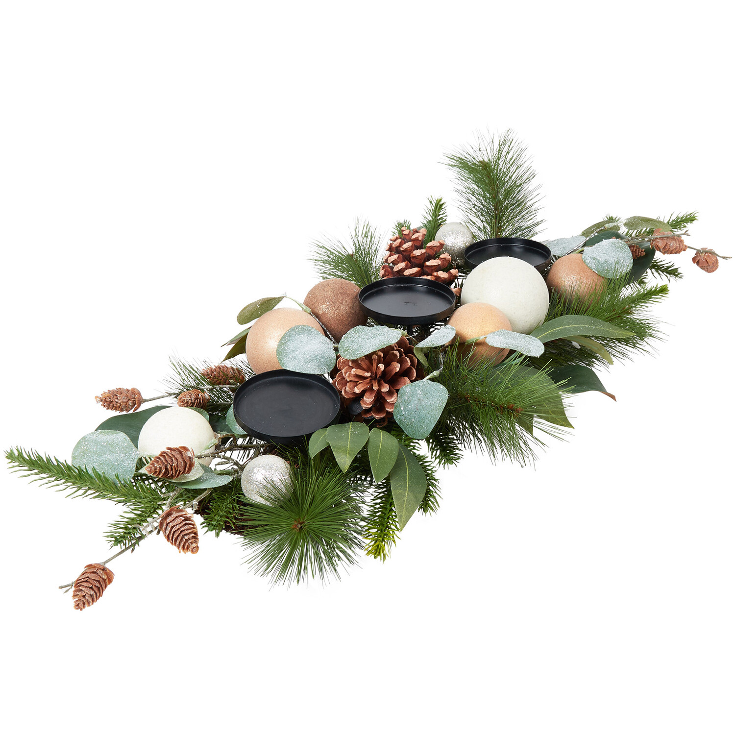 Natural Pinecone Bauble Candle Holder - Green Image 3