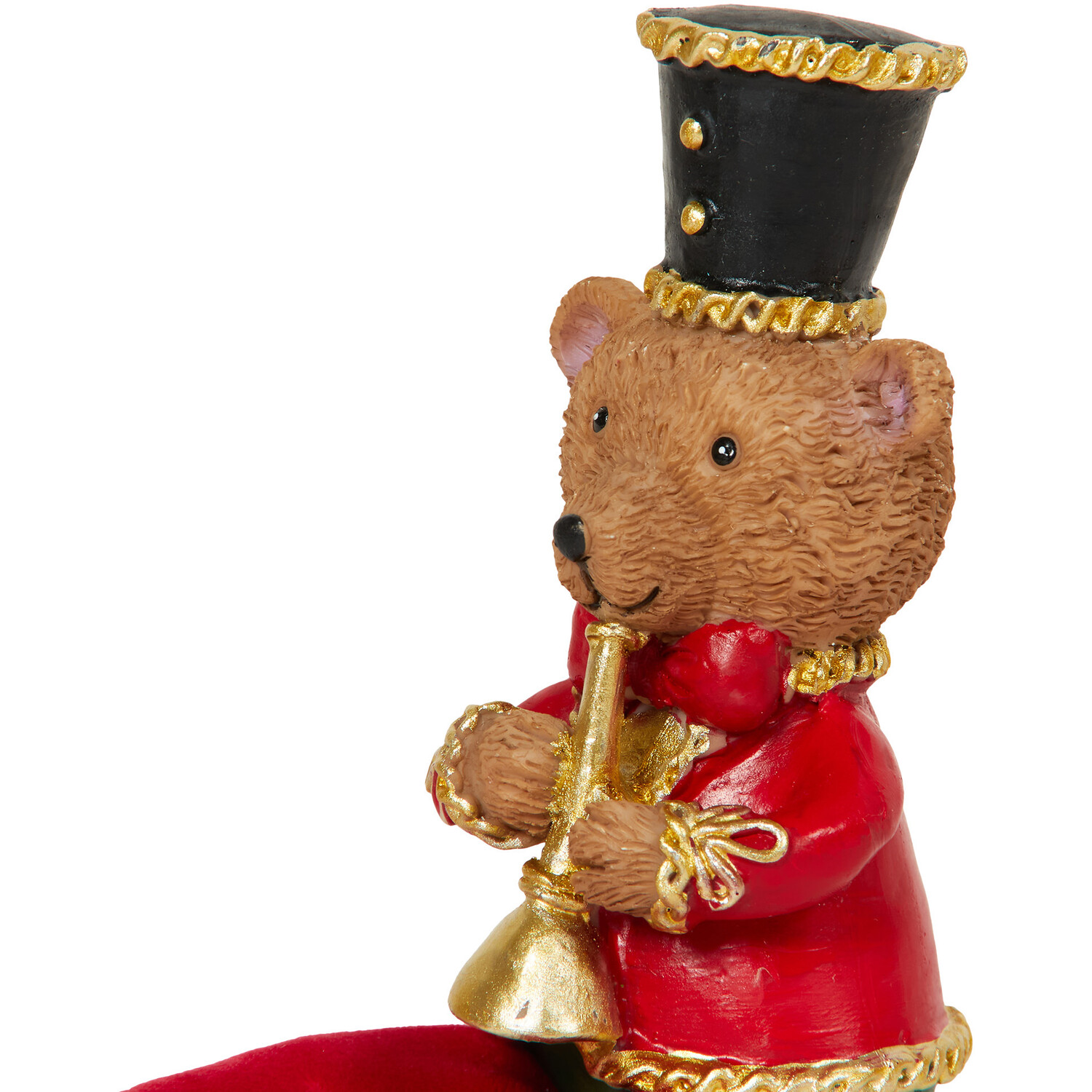 Traditional Sitting Trumpet or Drum Bear Decoration - Brown Image 8