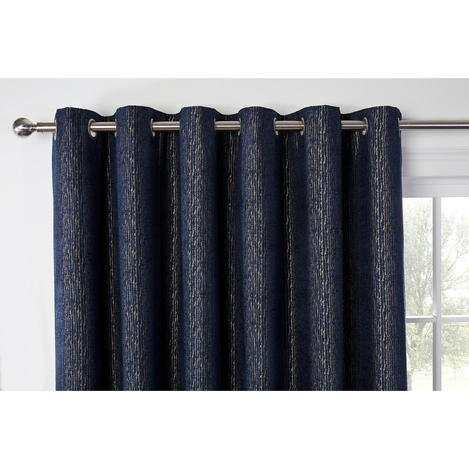 Nova Navy Eyelet Curtain 168 x 229cm Image 3