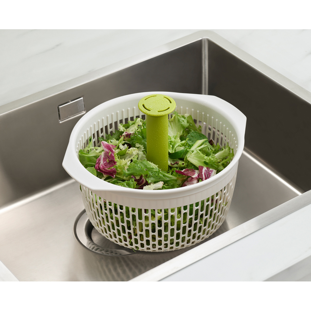 Joseph Joseph Spindola Green In-Sink Salad-Spinning Colander Image 2