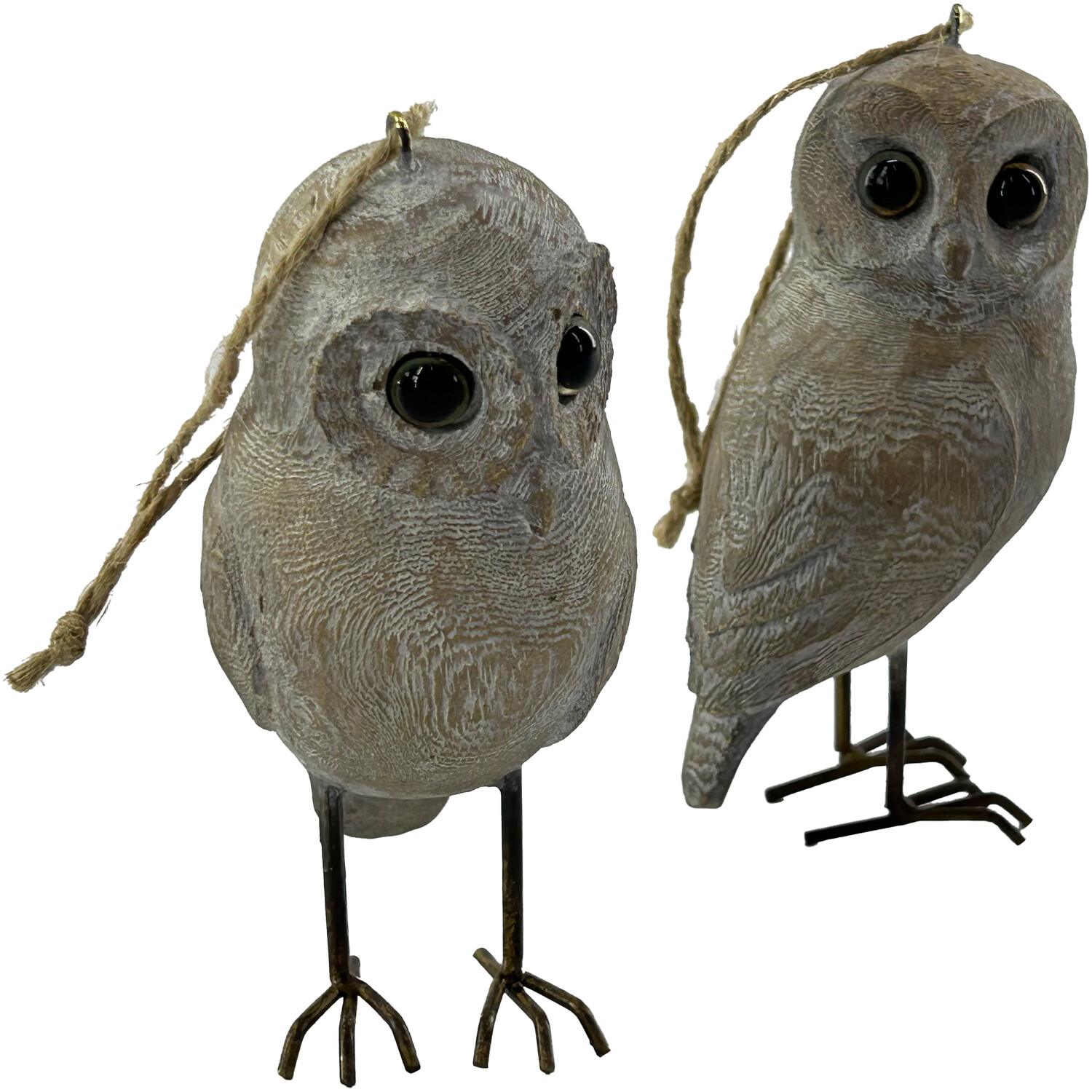 Wood Effect Carved Owl Standing Decoration Image 5