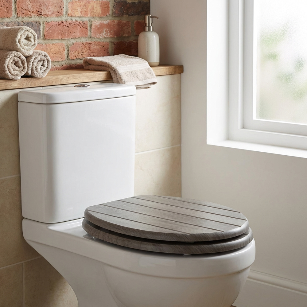 Willow Grey Oak Effect Toilet Seat Image 9