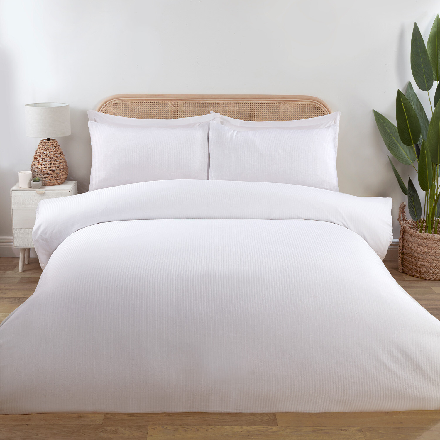 Divante Bamboo Cotton Duvet Cover and Pillowcase Set - Silver / Superking Image 7