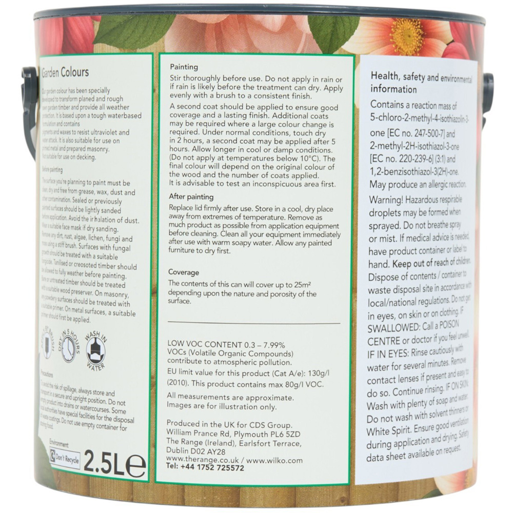 Wilko Garden Colours Vanilla Morning Wood Paint 2.5L Image 2