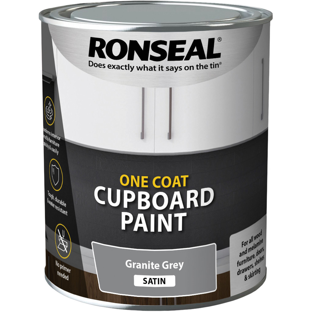 Ronseal Granite Grey Satin One Coat Cupboard Paint 750ml Image 2