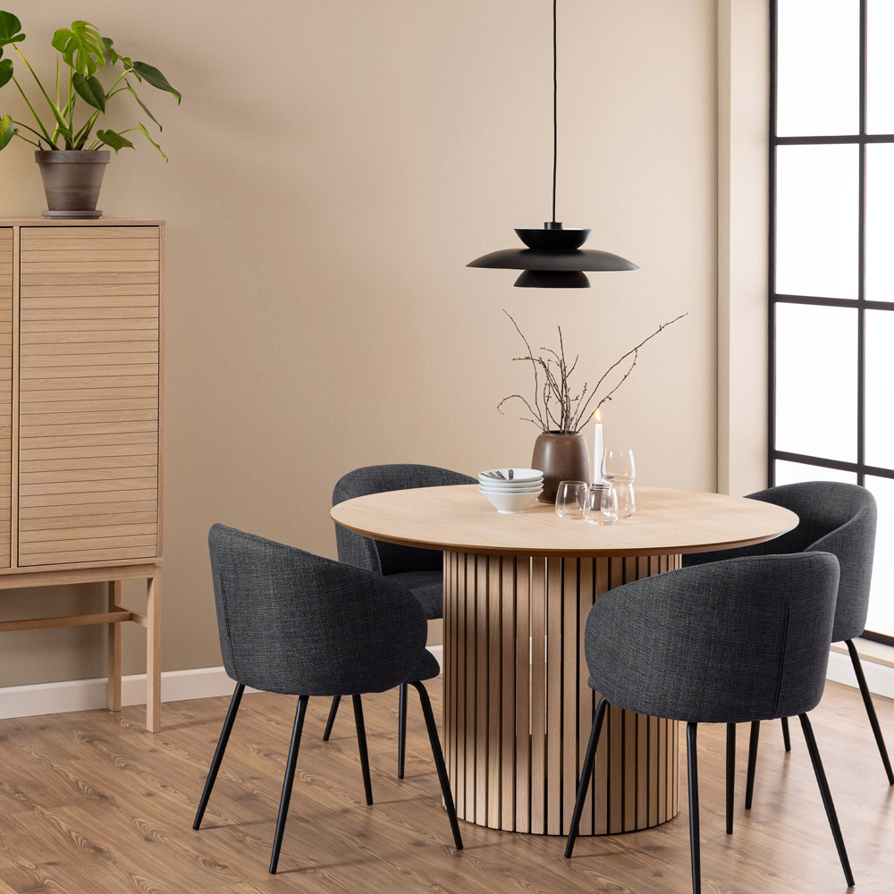 Furniture To Go Linley White Oak 4 Seater Round Dining Table Image 3