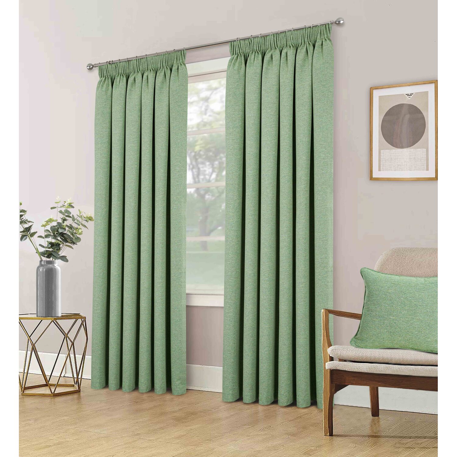Divante Dusk Blackout Thermal Curtains - Green / 168cm / 229cm Image 3