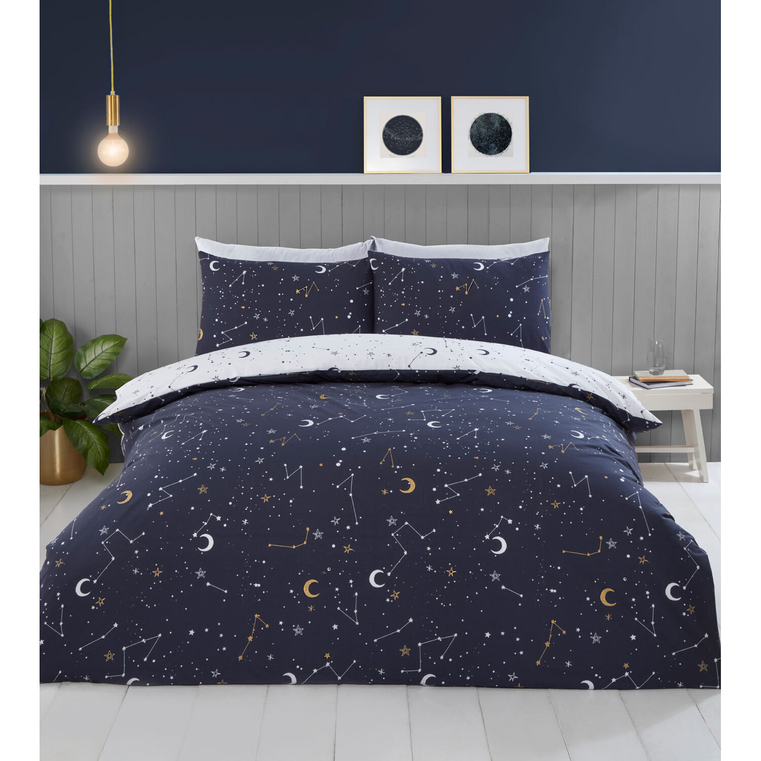 Divante Celestial Single Metallic Duvet Cover Set Image 5