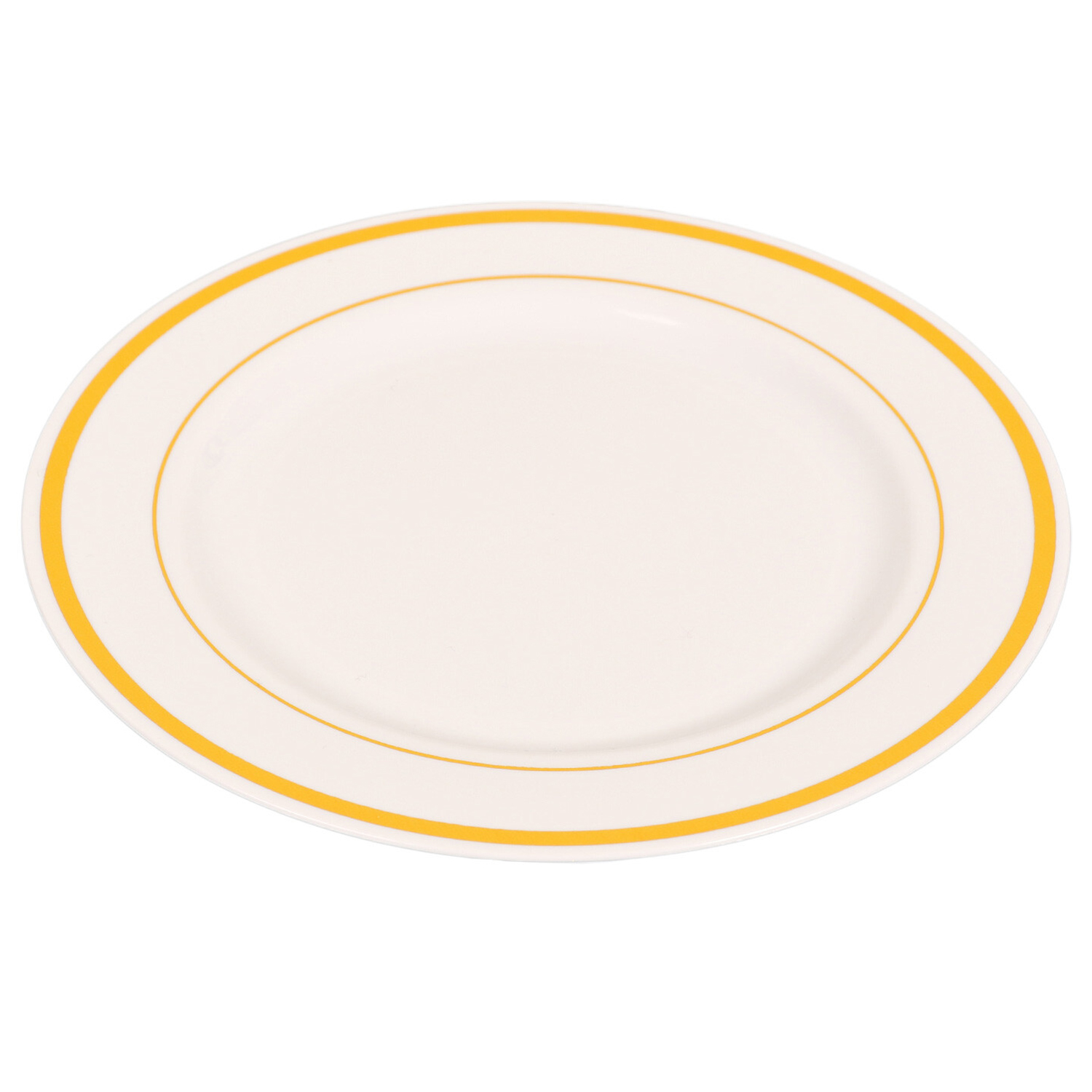 Pack of 8 Gold Rim Plastic Plates - Gold / 1.1cm Image 4