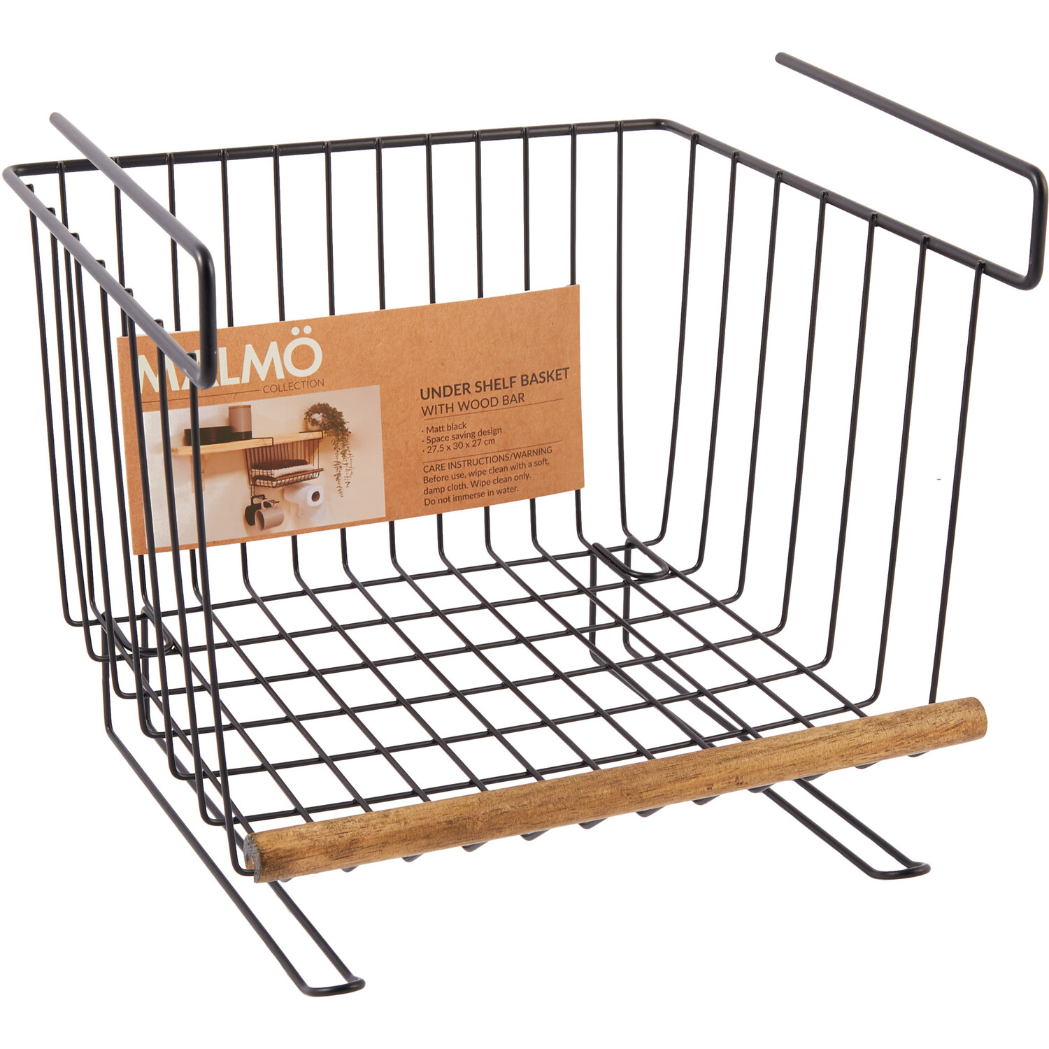 Malmo Under Shelf Storage Basket - Black Image 2