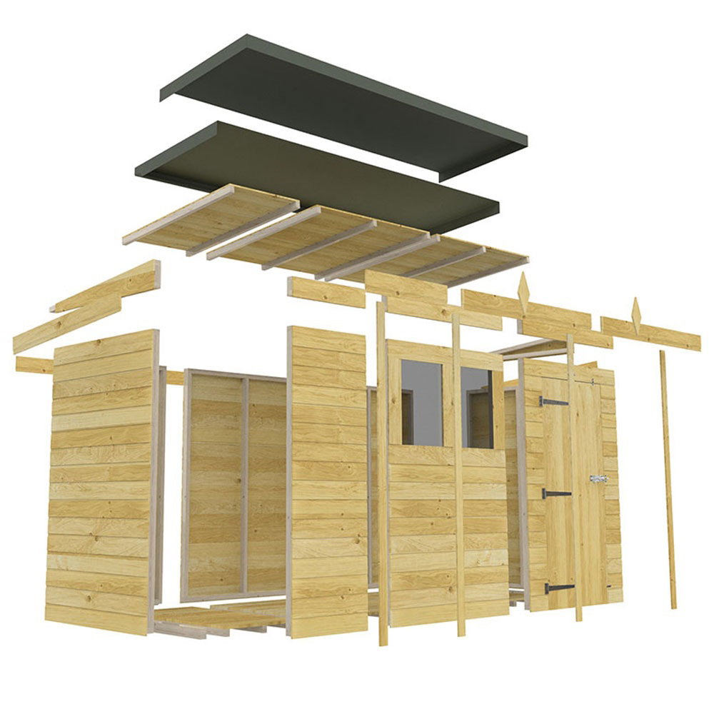 DIY Sheds 15 x 5ft Tongue and Groove Timber Pent Security Garden Shed Image 3