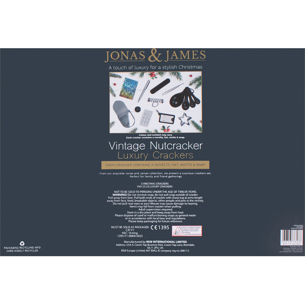 Pack of 8 Vintage Nutcracker Deluxe CrackersRed and Cream Image 3