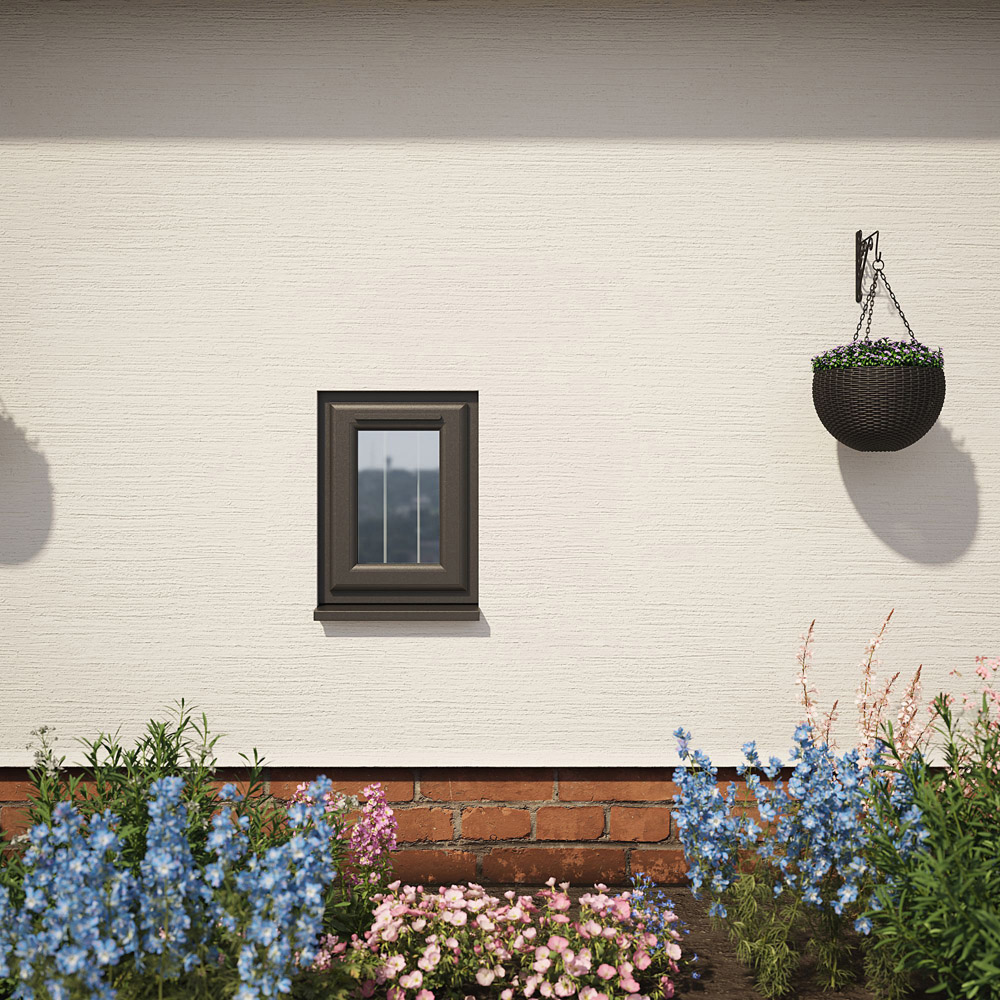 Crystal Black and White Top Hung Opener Obscure Double Glazed Window 440 x 610mm Image 5