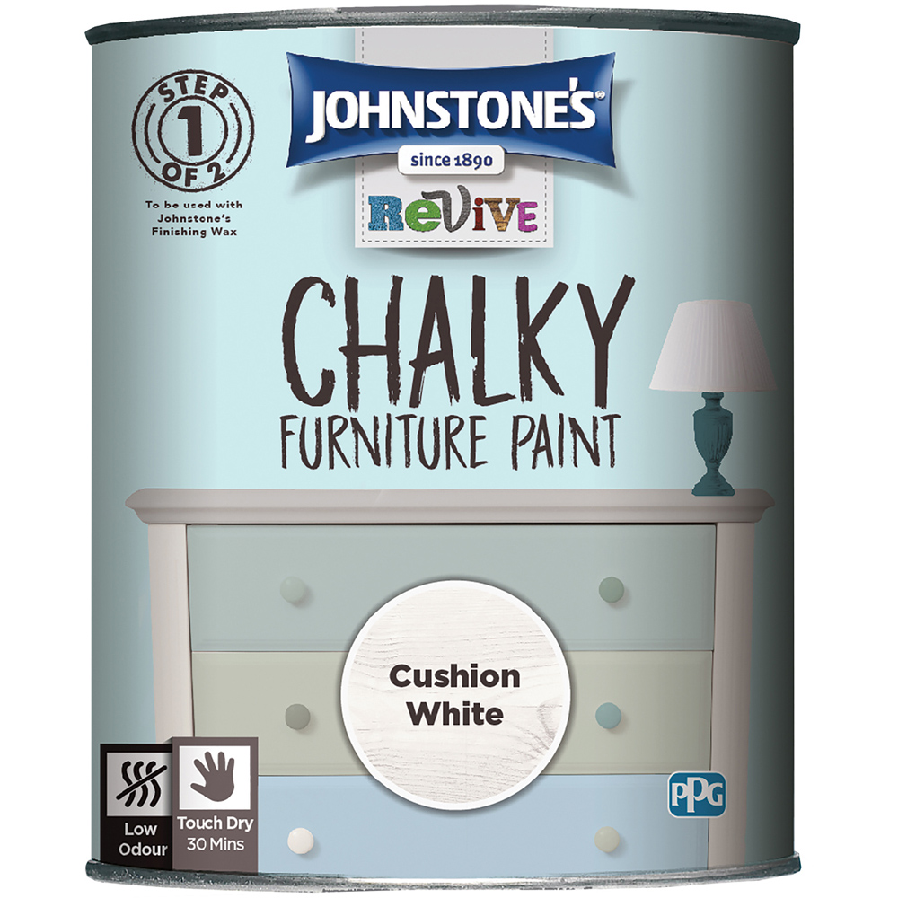 Johnstone's Revive Cushion White Chalky Furniture Paint 750ml Image 2
