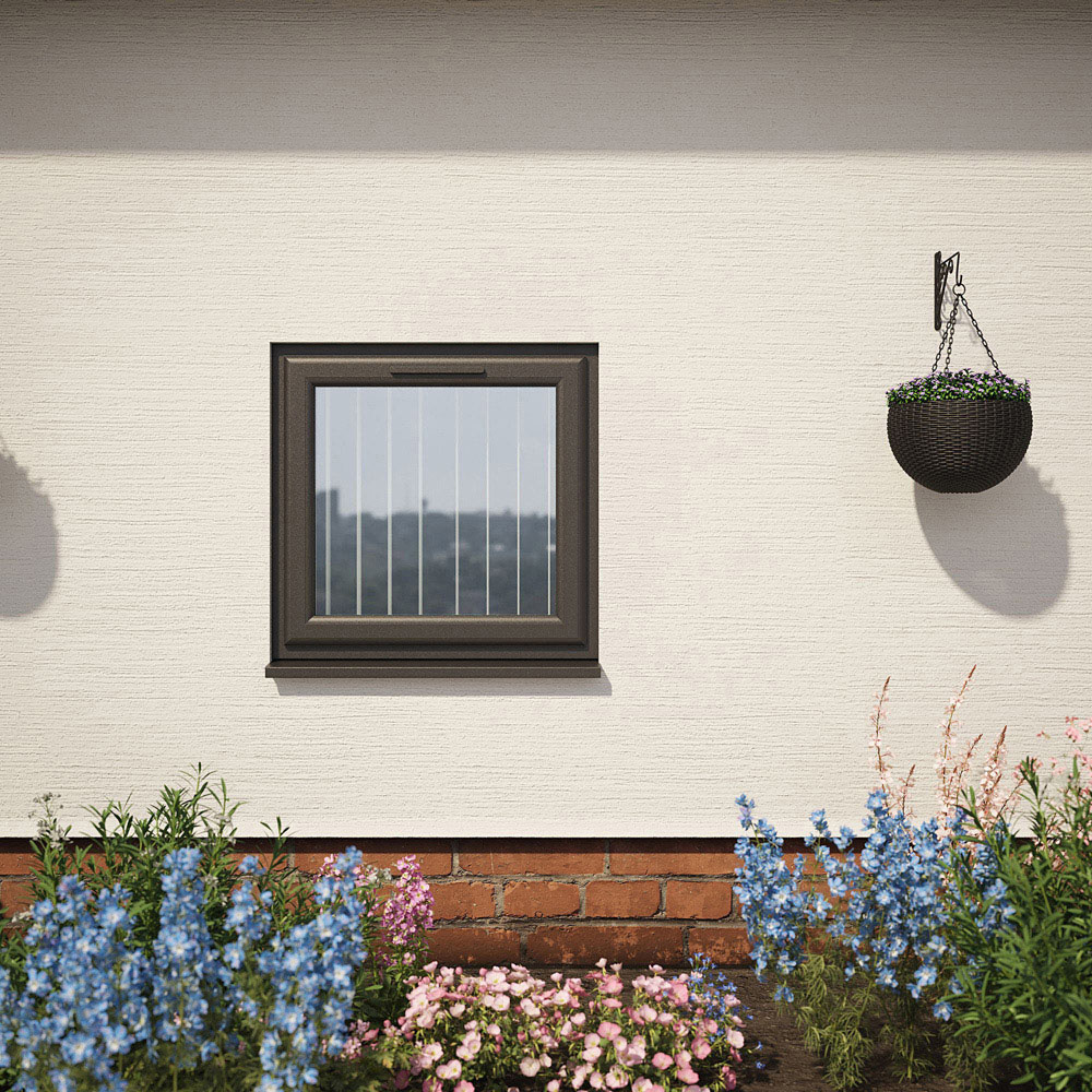 Crystal Black and White Top Hung Opener Obscure Triple Glazed Window 820 x 820mm Image 4