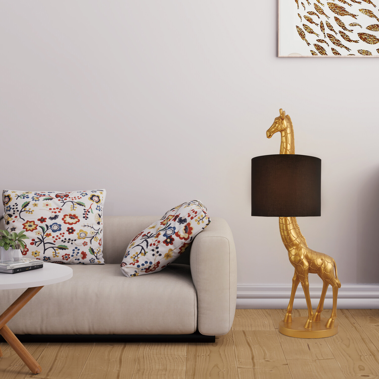 Giraffe Floor Lamp Black and Gold Image 2