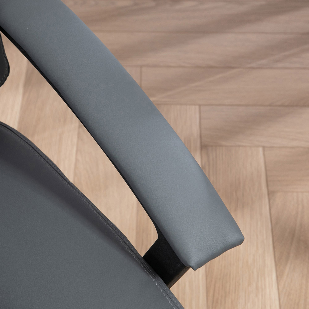 Portland Grey Faux Leather Swivel Office Chair Image 3