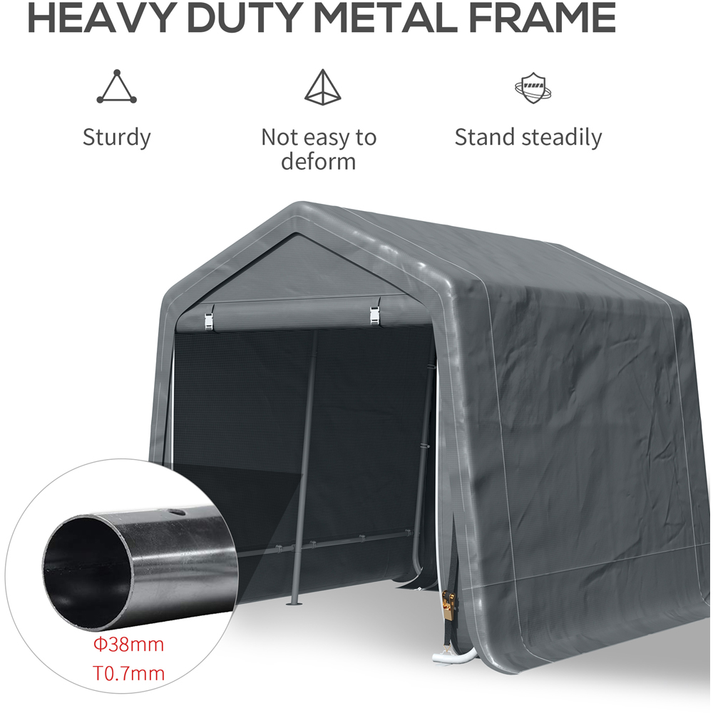 Outsunny Garden Storage Tent Dark Grey Image 4