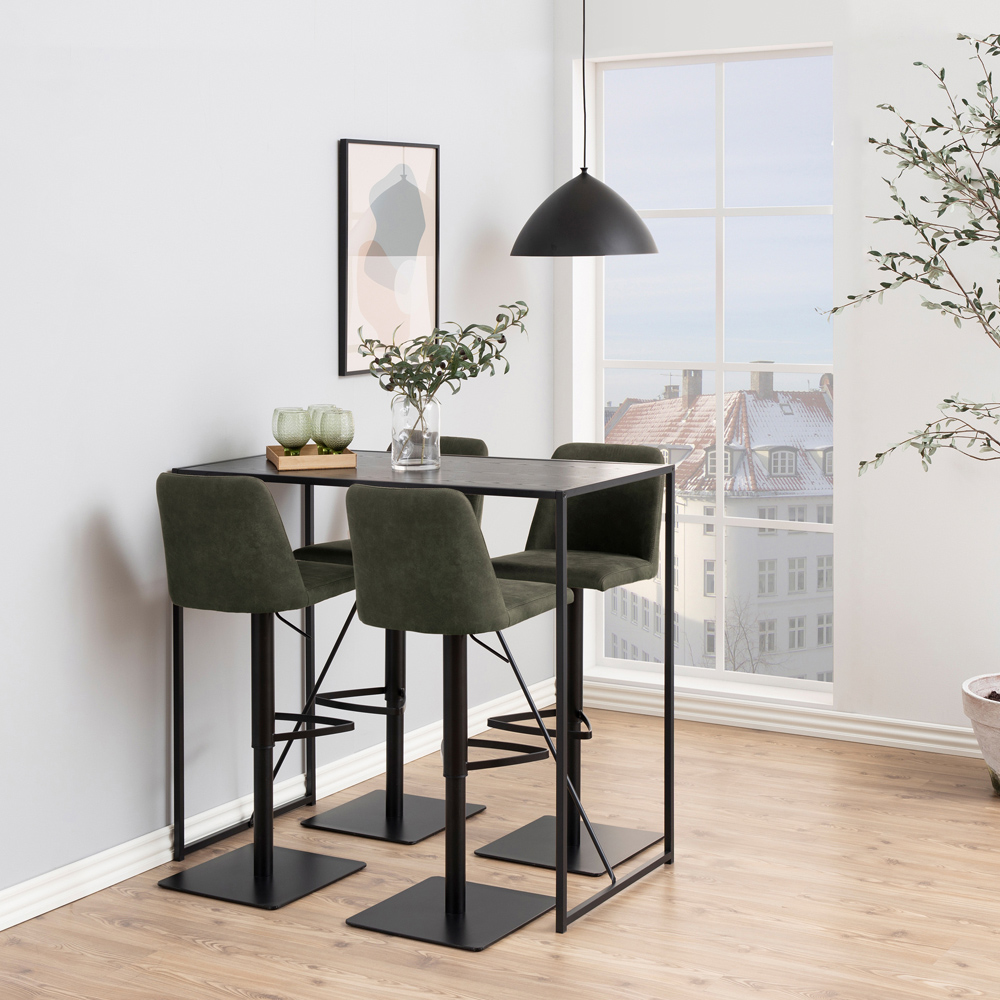 Florence Seaford Black Ash Top Metal Bar Table Image 7