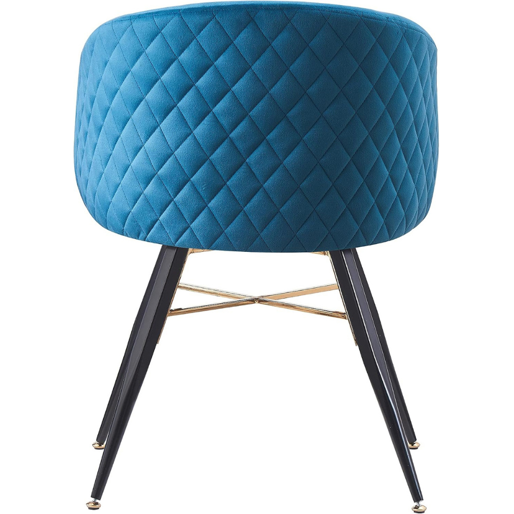 Life Interiors Vittorio Blue Velvet Upholstered Dining Chair Set of 4 Image 3