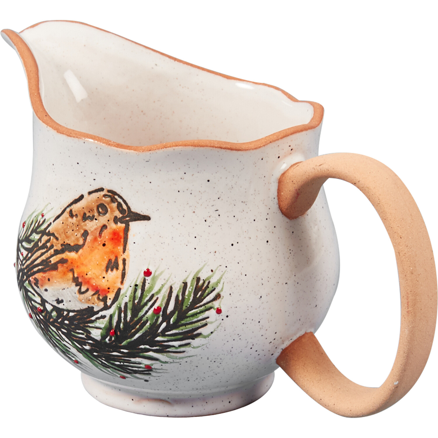 Festive Robin Gravy Jug Stone Image 3
