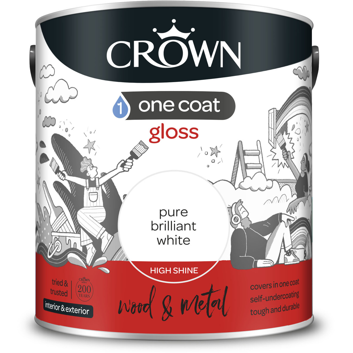 Crown One Coat Gloss Pure Brilliant White Pure Brilliant White 2.5L Image 2