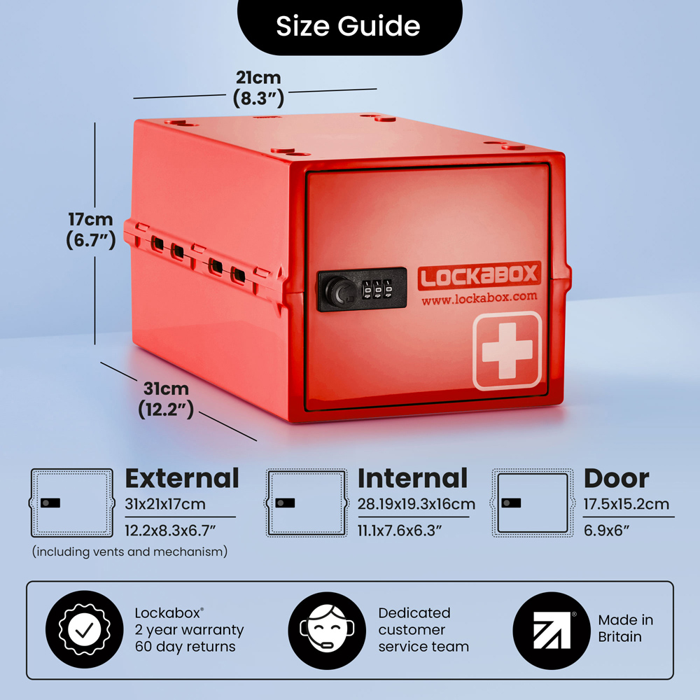 Lockabox One 10L Medi Red Lockable Safe Box Image 8