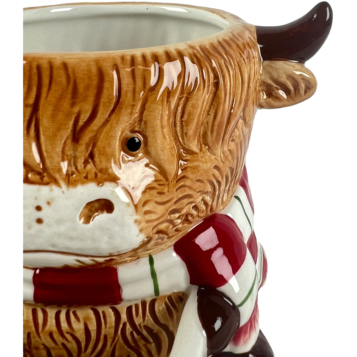 Festive Hand Painted Highland Cow Mug Brown Image 5
