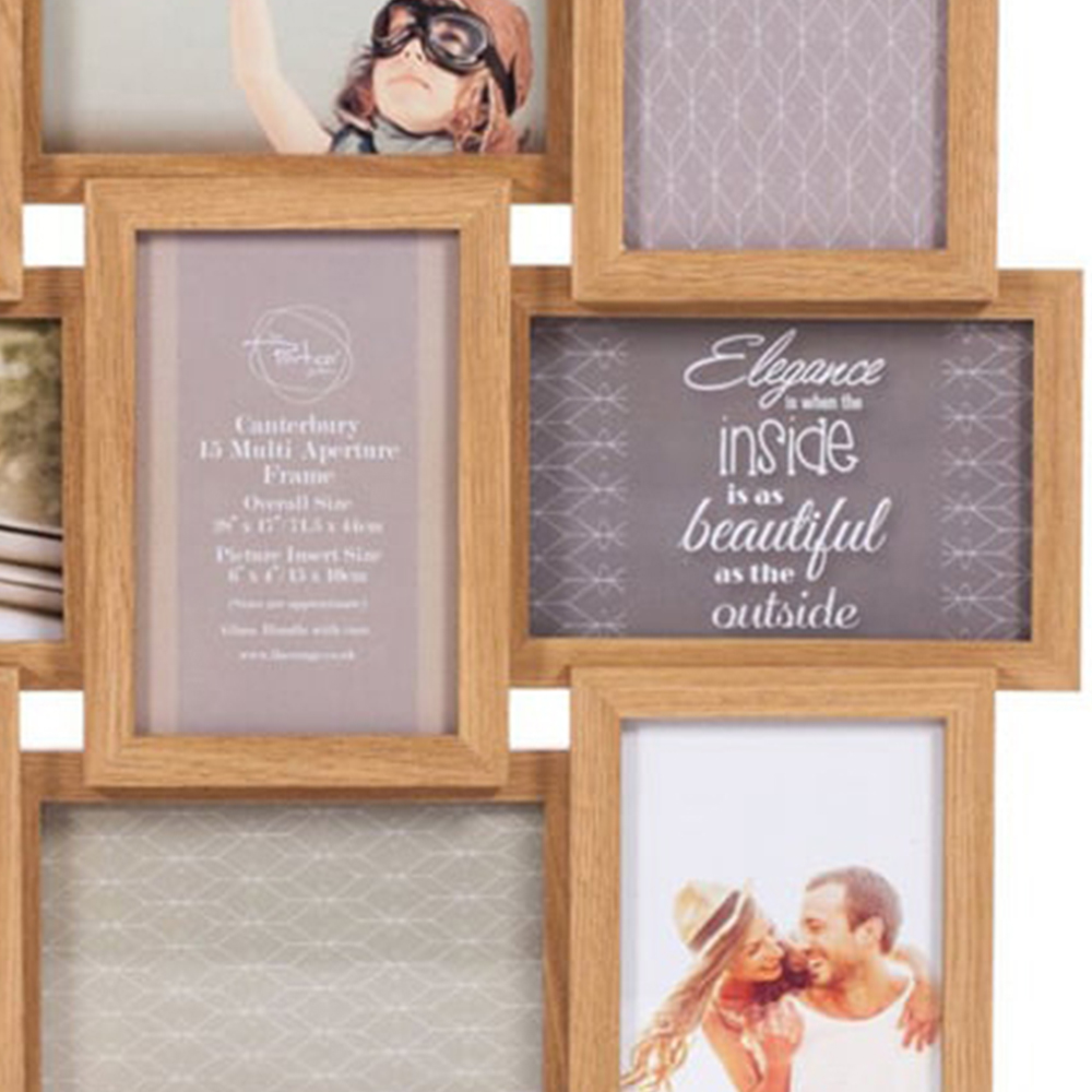 Canterbury Wooden 15 Aperture Frame 6 x 4 inch Image 4