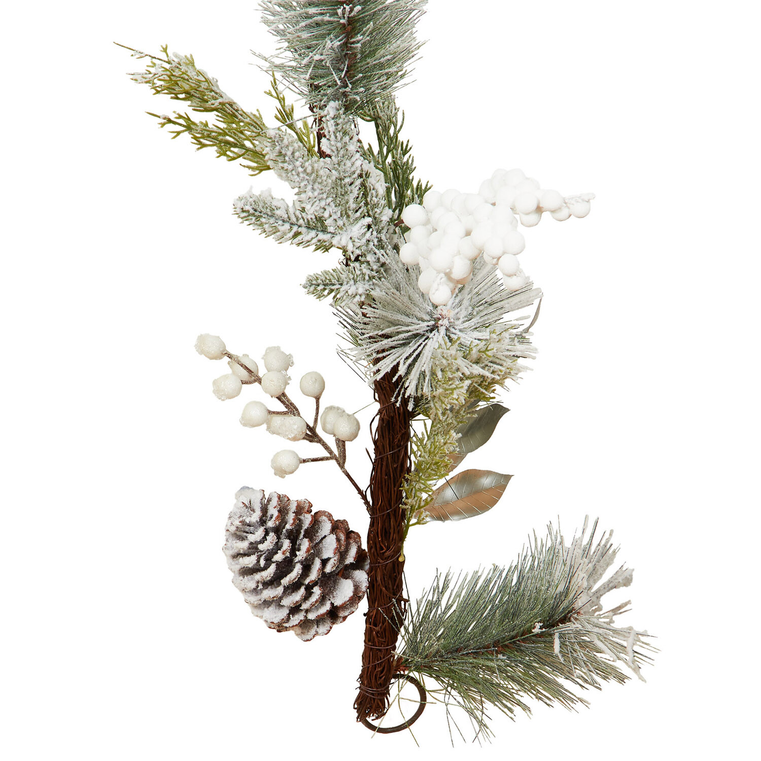 Frosted Snowy Garland Silver - Silver Image 4