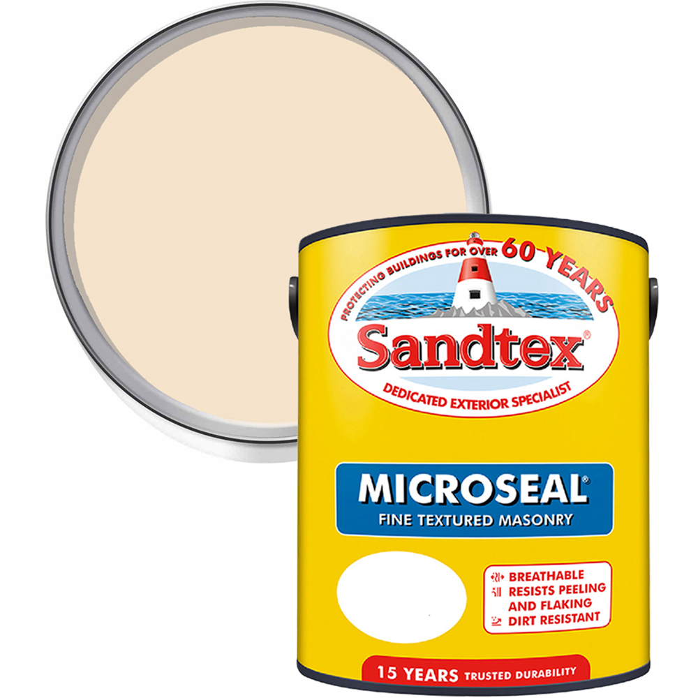 Sandtex Retail Magnolia Textured Microseal Masonry Paint 5L Image 1