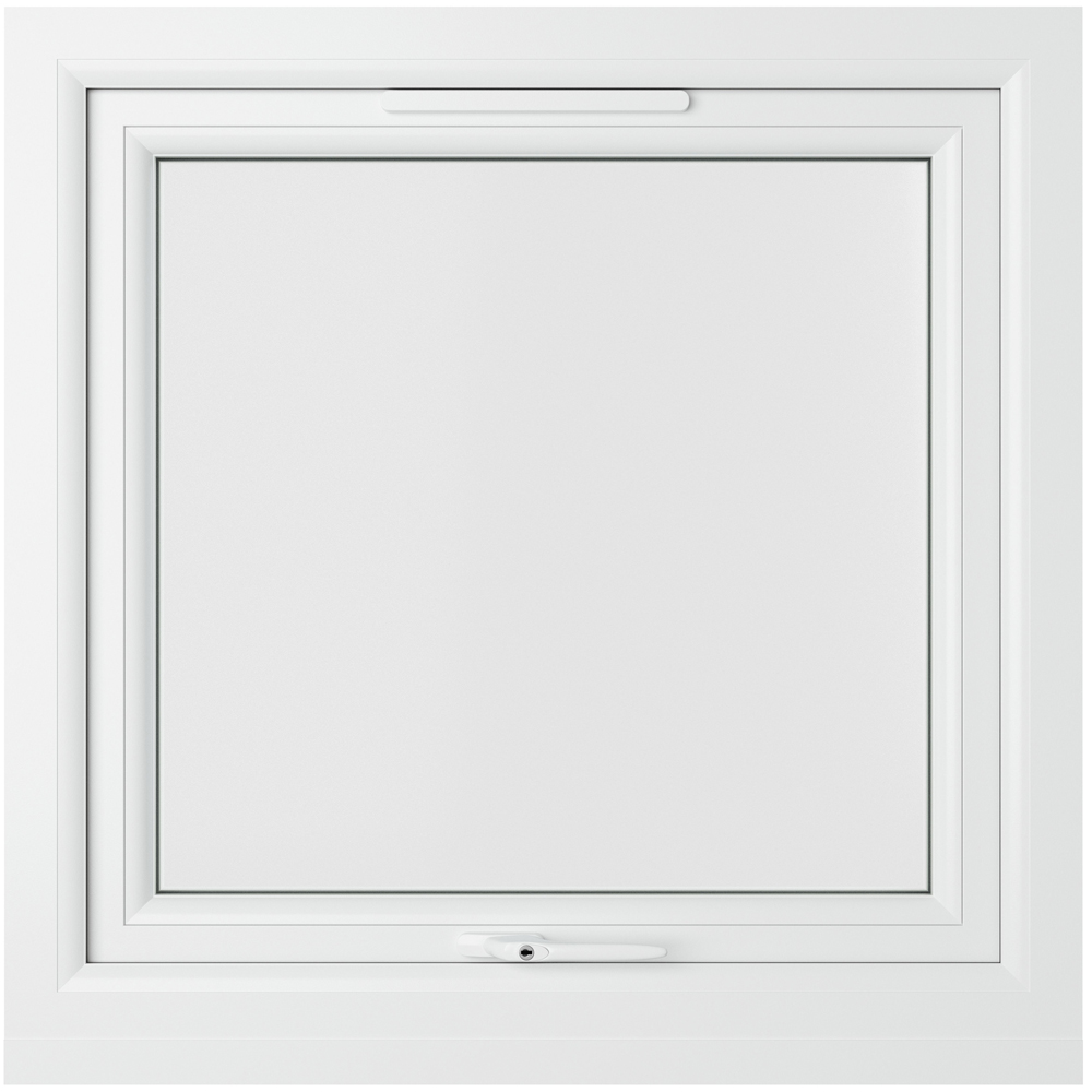 Crystal Top Hung Opener Grey White Clear Glass uPVC Double Glazed Window 820 x 820mm Image 2