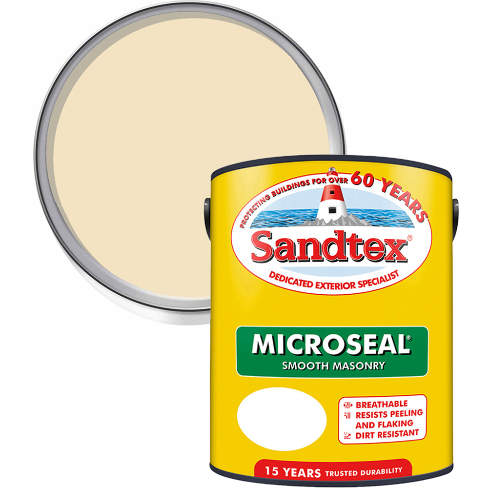 Sandtex Retail Oatmeal Microseal Masonry Paint 5L Image 1