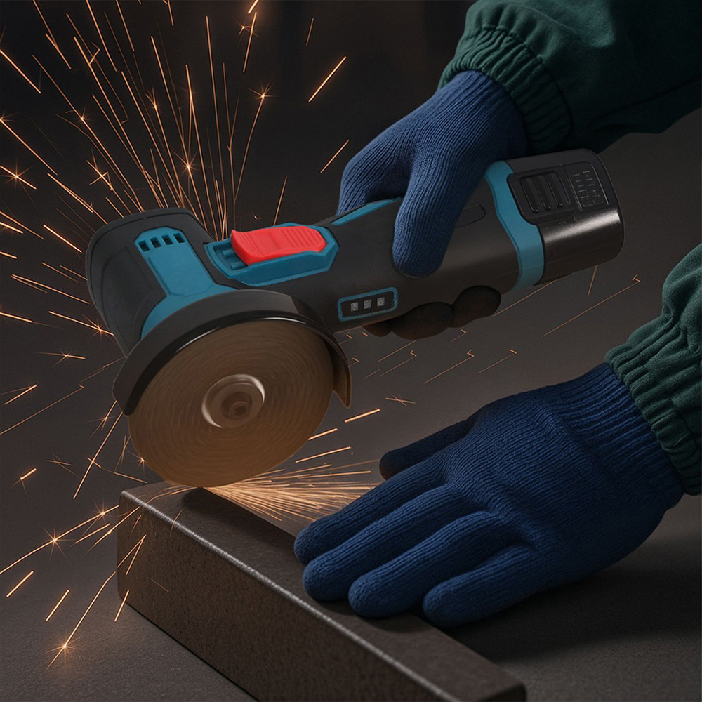 Traderight HW0293-UK Cordless Angle Grinder with 2 Batteries and Charger 12V Image 2