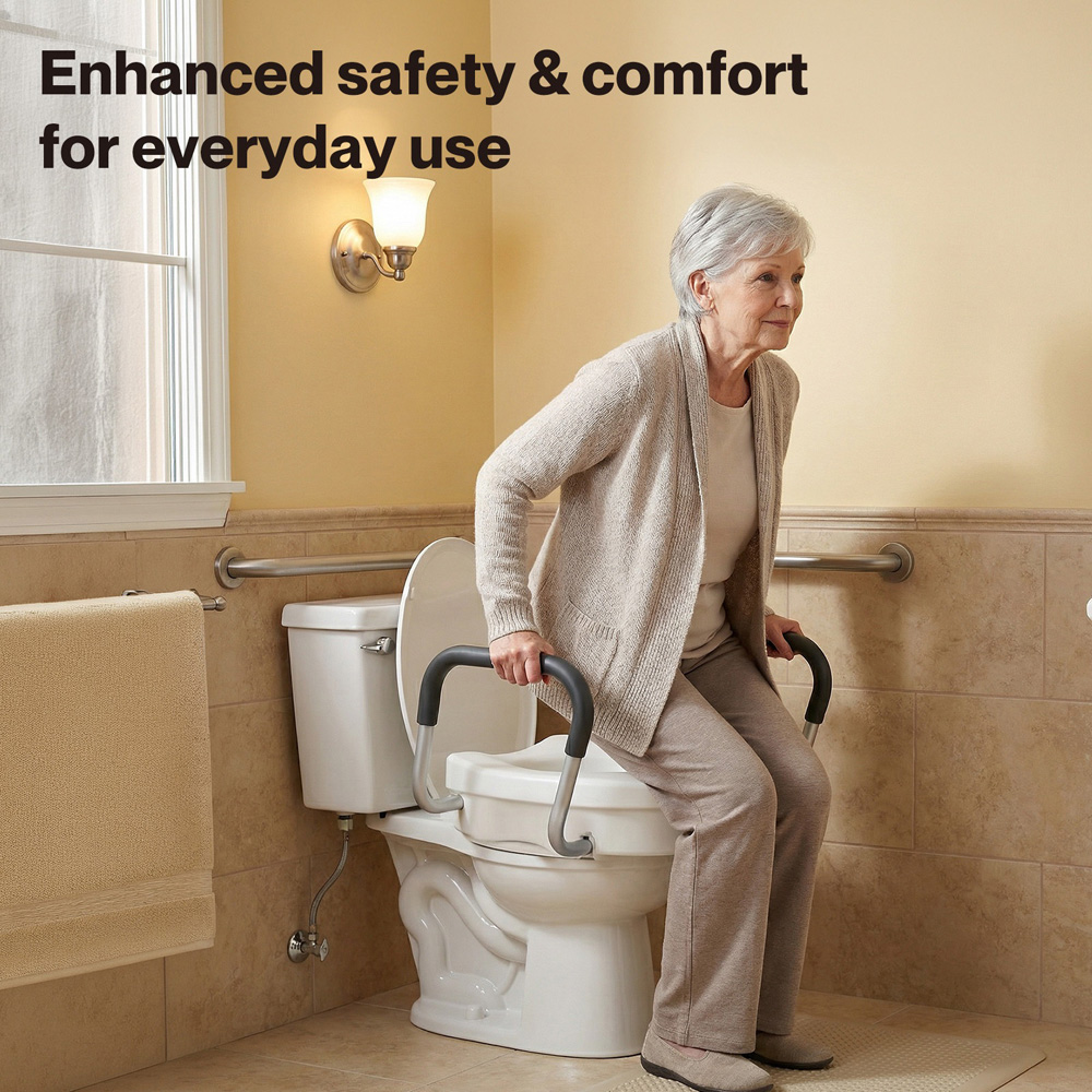 Levede Raised Toilet Seat with Armrest 4.7 inch Image 8