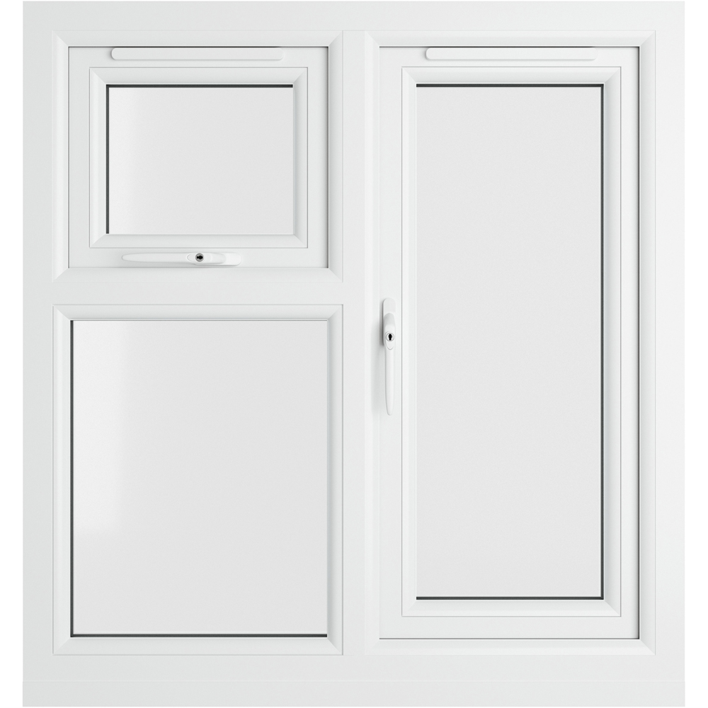 Crystal Black and White LH Side Hung and Top Opener Clear Triple Glazed Window 905 x 965mm Image 3