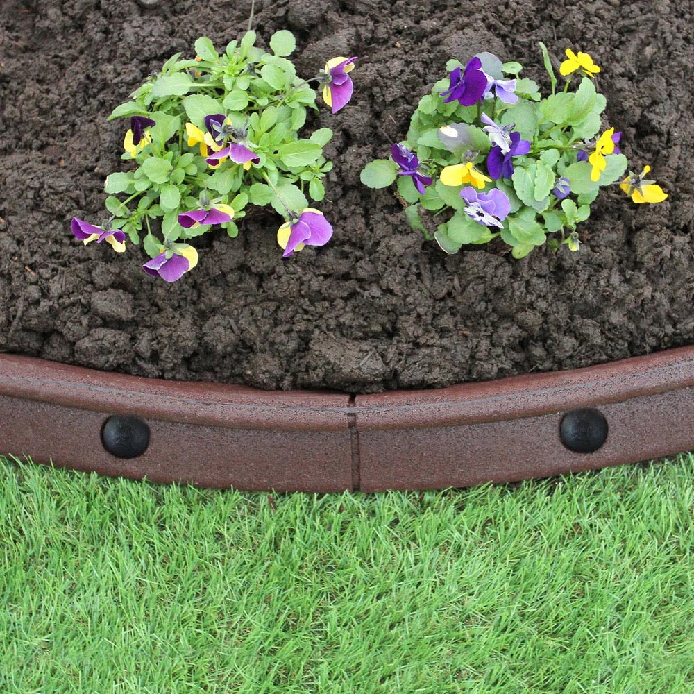 MonsterShop Brown 4ft 6 Pack Flexible Lawn Edging Image 2