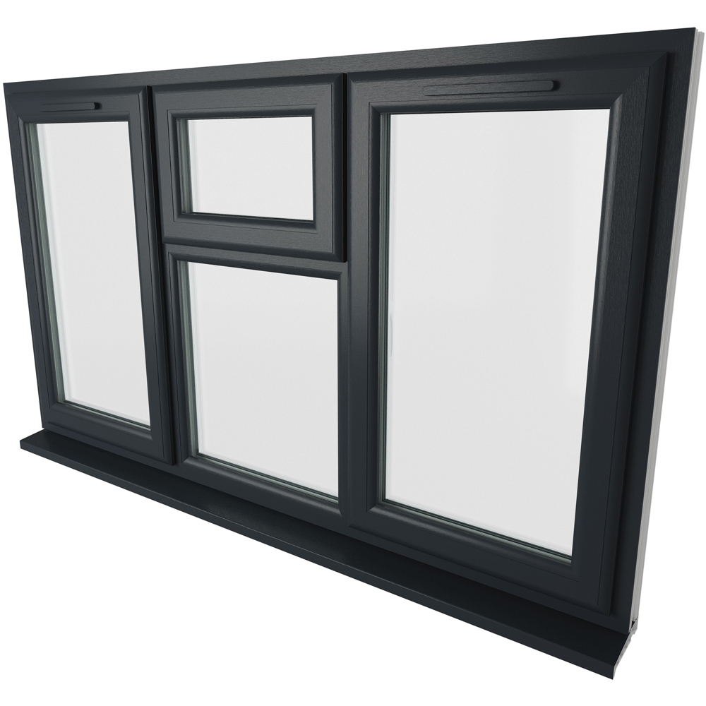 Crystal LH and RH Side Hung and Top Centre Grey White Clear Glass uPVC Double Glazed Window 1770 x 965mm Image 9