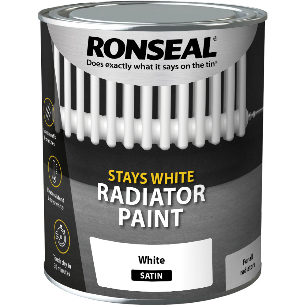 Ronseal White Satin Radiator Paint 750ml Image 2
