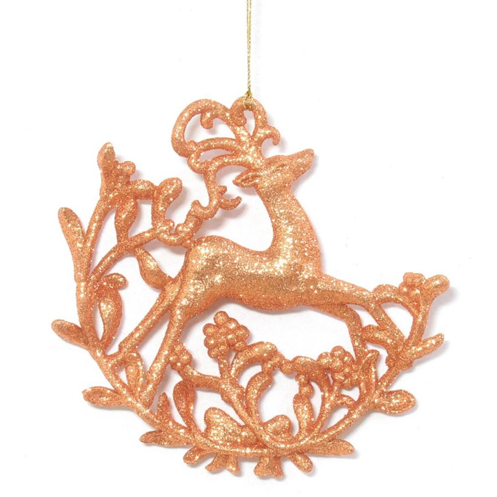 Glitter Forest Reindeer Hanging Decoration Amber Image 2