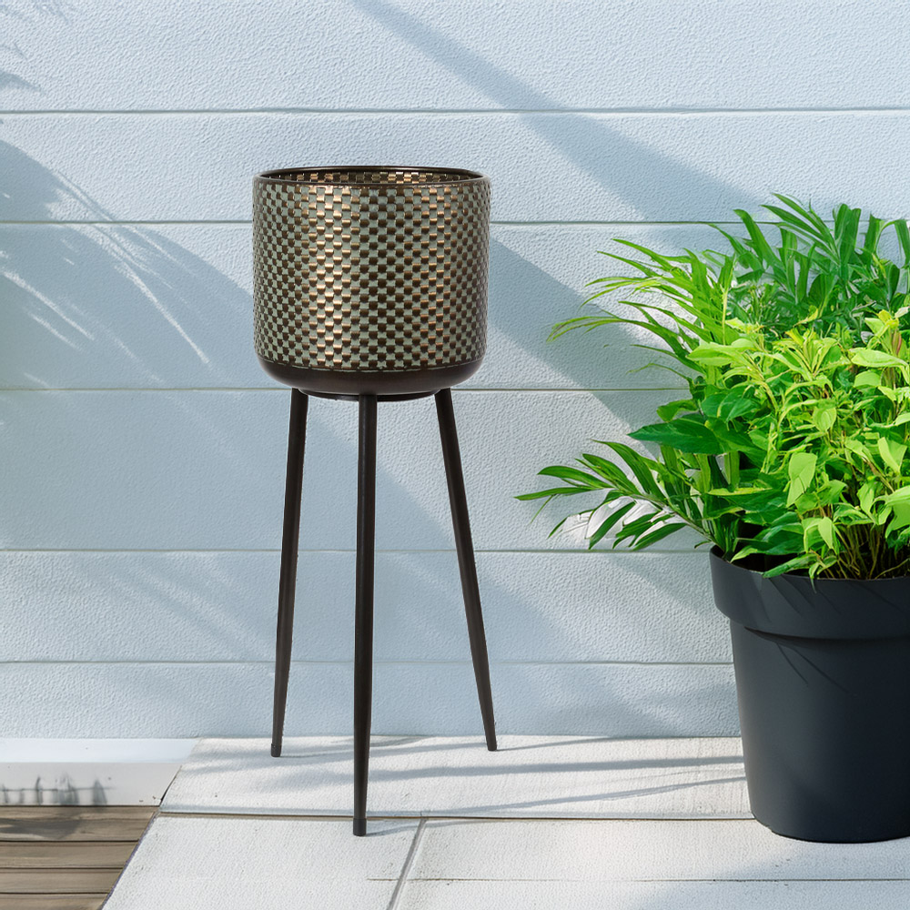Single Metal Indoor Planter on Legs 55cm in Assorted styles Image 2