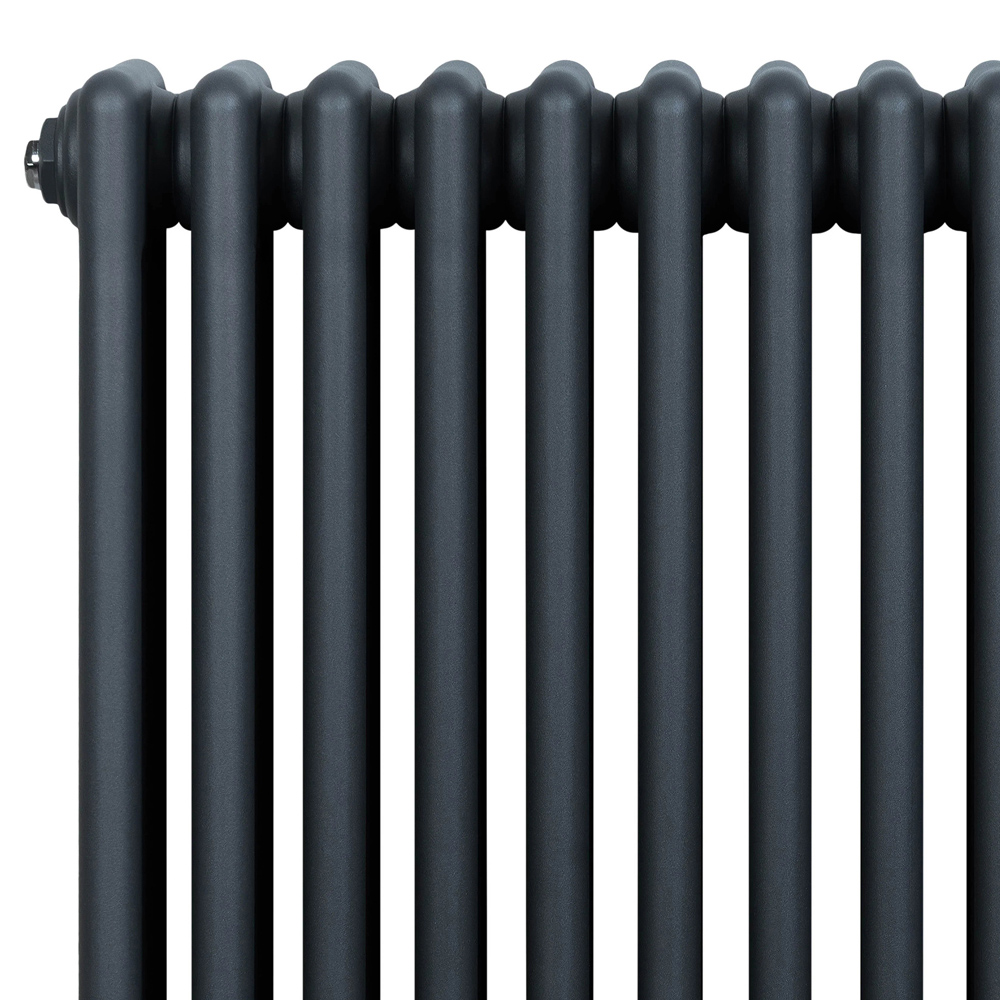 MonsterShop Anthracite Grey 4 Column Radiator and Chrome Valve Set 4367 BTU 600 x 1010mm Image 4