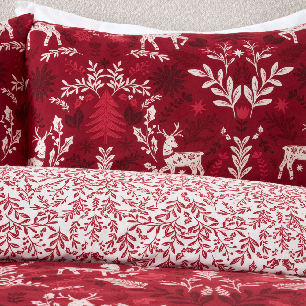 Folklore Stag Duvet Set - Red and White / Double Image 3
