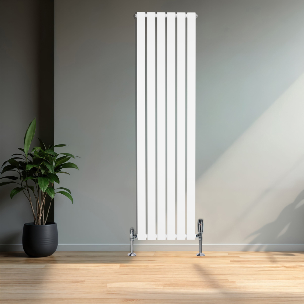 MonsterShop Flat White Single Column Radiator and Valves 1600 x 420mm Image 2