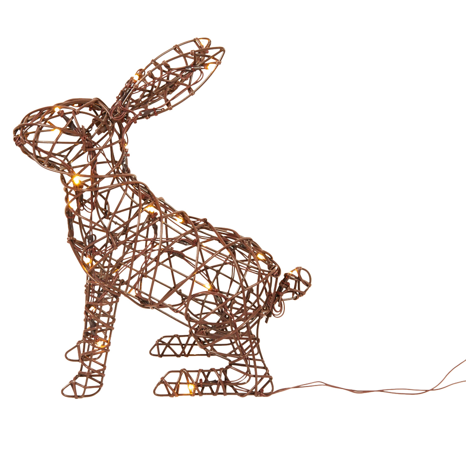 Solar Rattan Effect Bunny - Brown Image 3