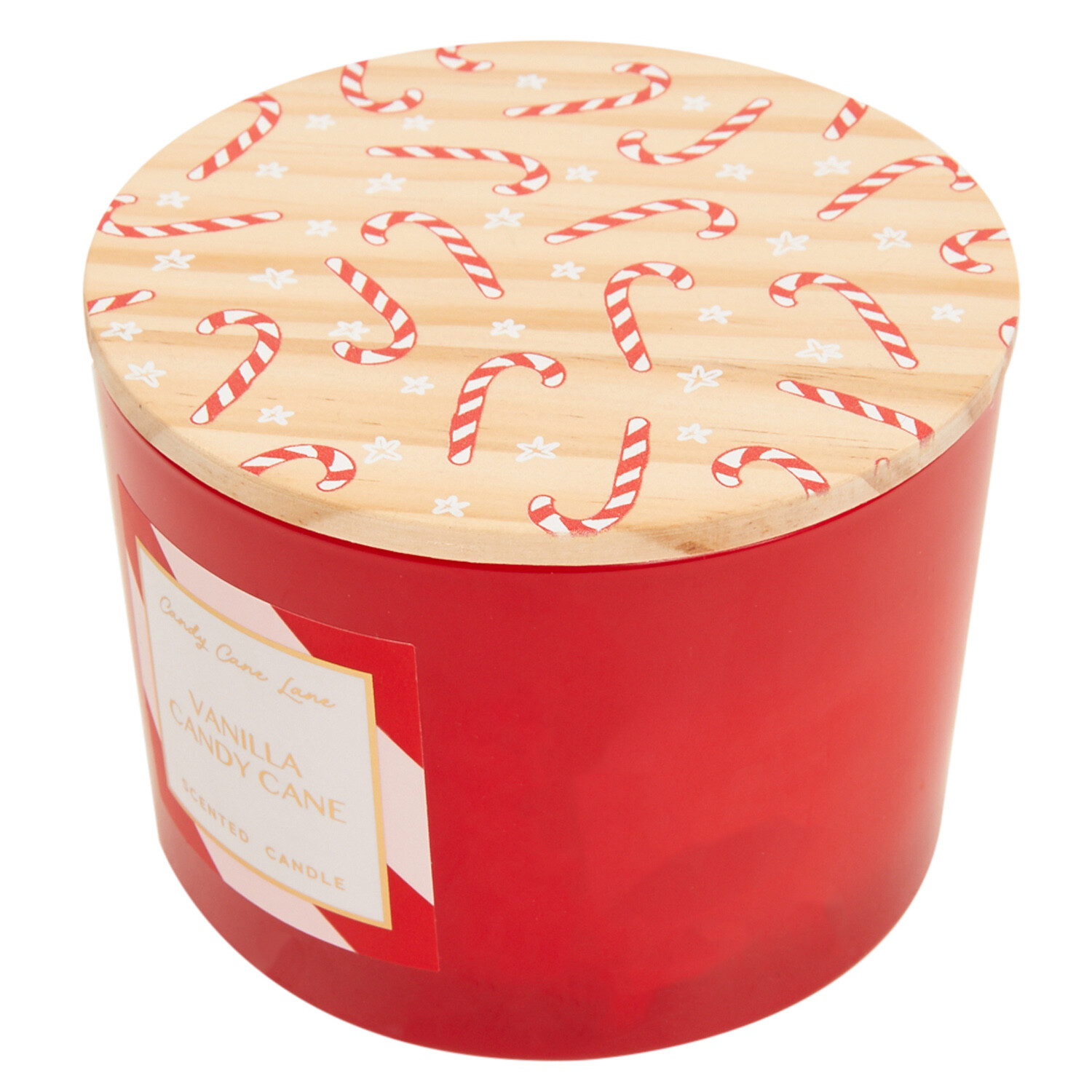 Festive Scented 3 Wick Candle - Vanilla Candy Cane Image 2