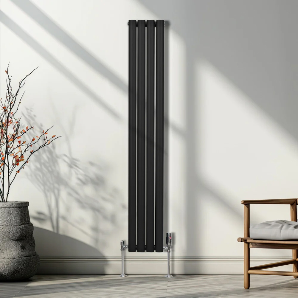 Monster Shop 2797BTU Black Oval Column Radiator 1600 x 240mm Image 2