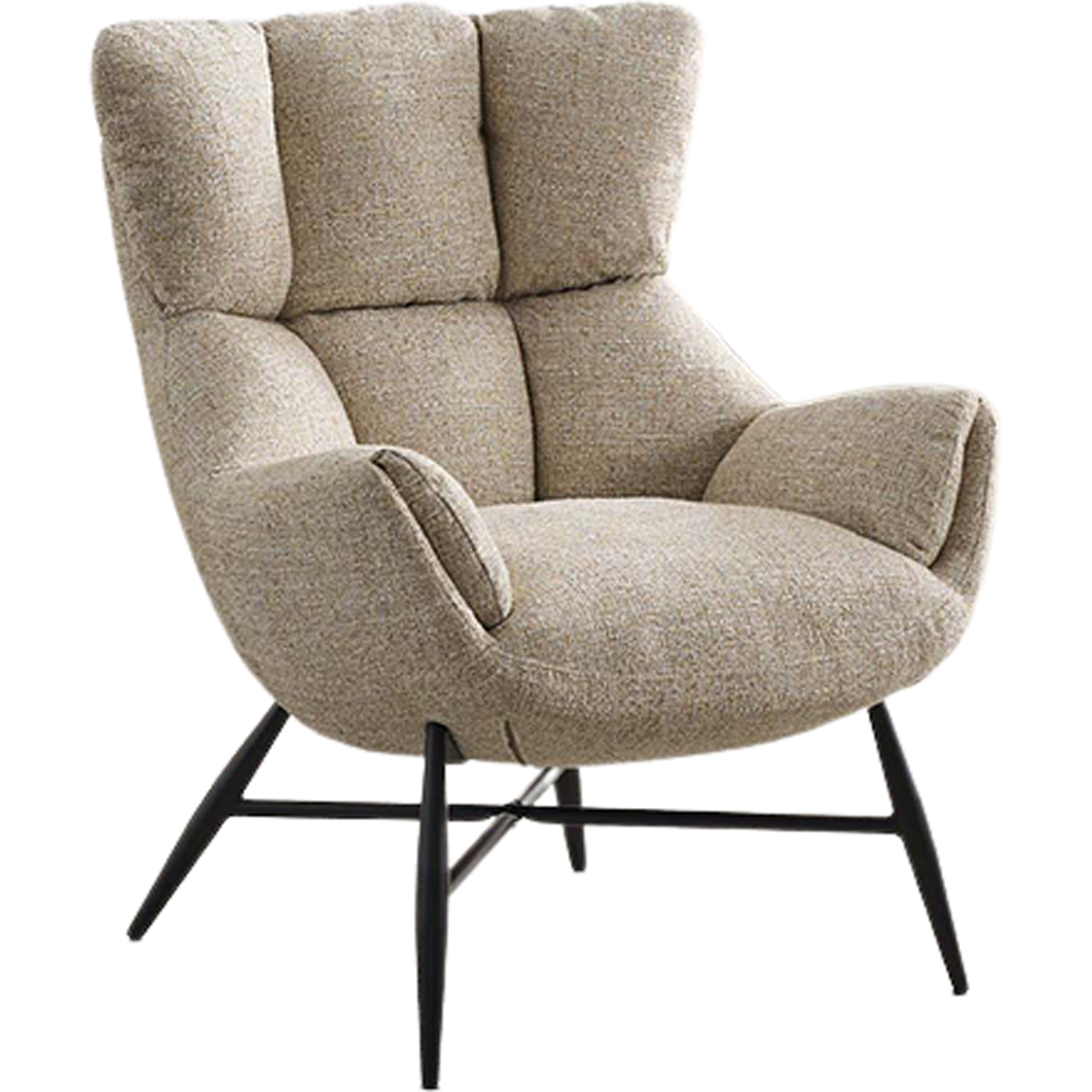 Milltown Beige Textured Fabric High Back Accent Chair Image 2