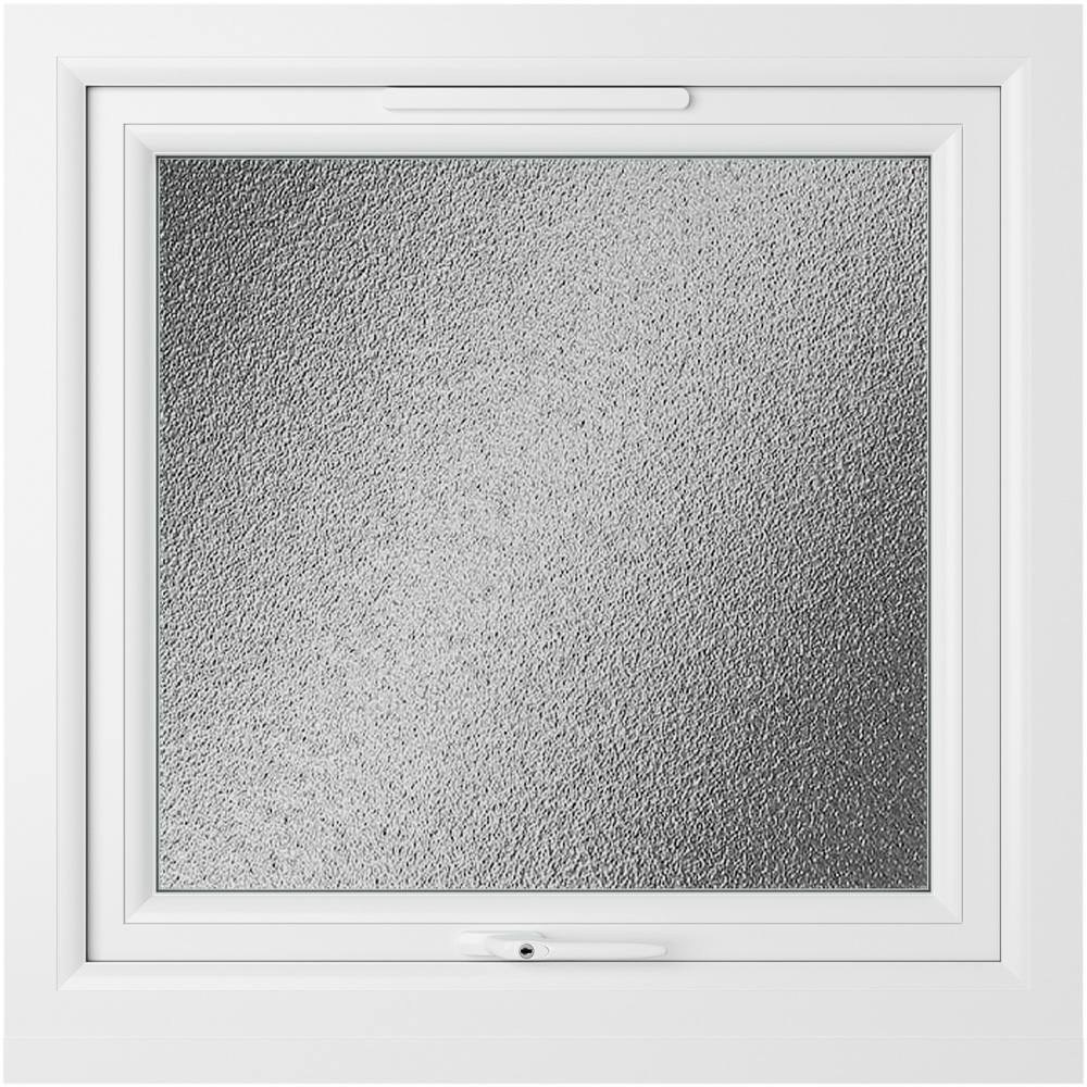 Crystal Black and White Top Hung Opener Obscure Double Glazed Window 820 x 820mm Image 3